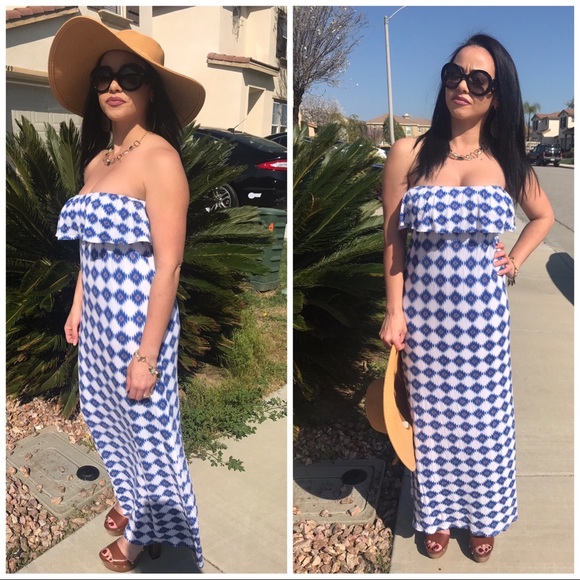 Last 1❗️Give me Sun Blue print Boho Maxi Dress - Picture 5 of 8